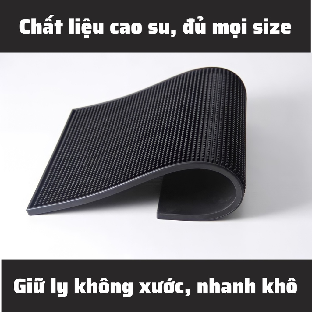 Thảm bar cao su thảm pha chế miếng lót cao su chống trơn trượt nhiều size 8*60cm , 30*45cm , 15*30cm,