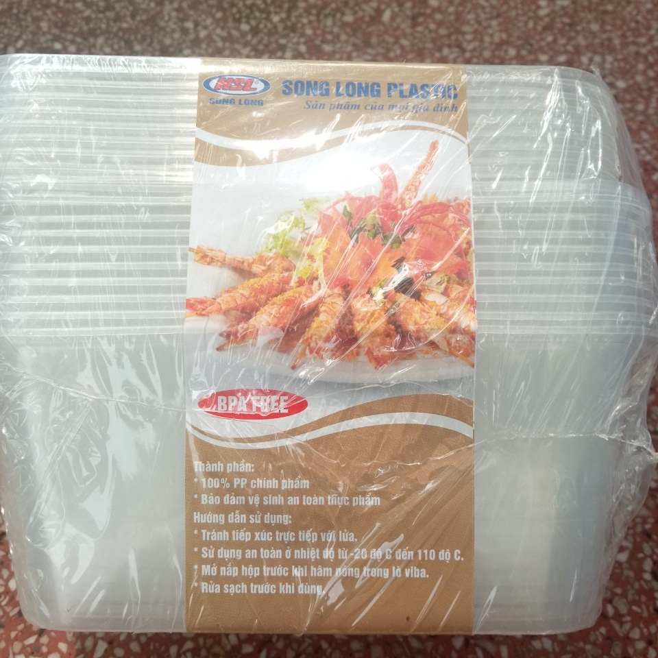 Bộ 10 chiếc hộp thực phẩm CN1000 - Nhựa Song Long