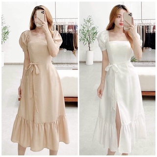 Đầm đuôi cá cổ vuông 2 màu