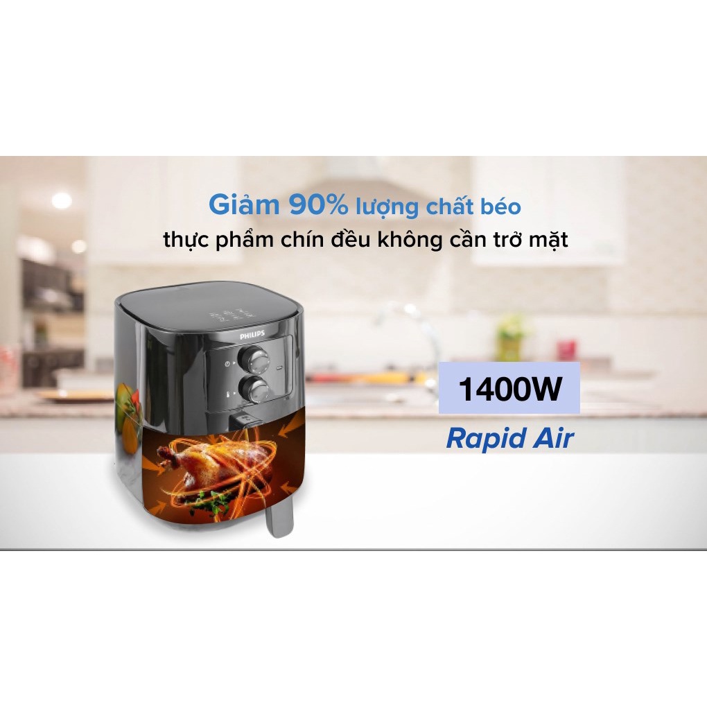 HD9200/90 - Nồi chiên không dầu Philips HD9200/9 - Giỏ chiên 2.4 lít - Hàng chính hãng - Smart House