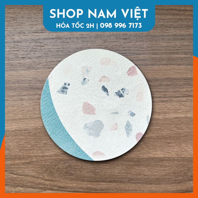 Lót Ly Siêu Thấm Diatom Mud Họa Tiết Gạch Terrazzo