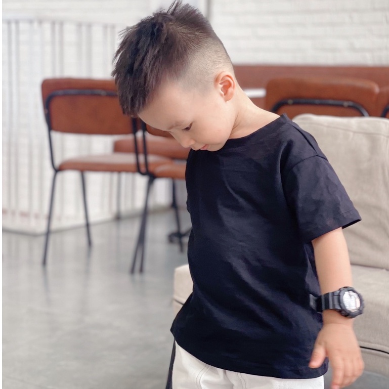 Áo thun bé trai bé gái Batala Kids, Áo phông trẻ em Trơn cotton xược hai chiều thoáng mát mùa hè cho bé từ 10-25kg ANM68