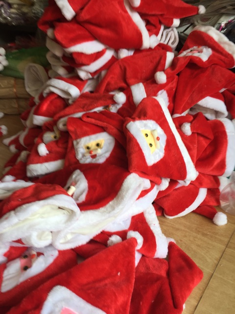Mũ ông già Noel nhung mịn 2 lớp