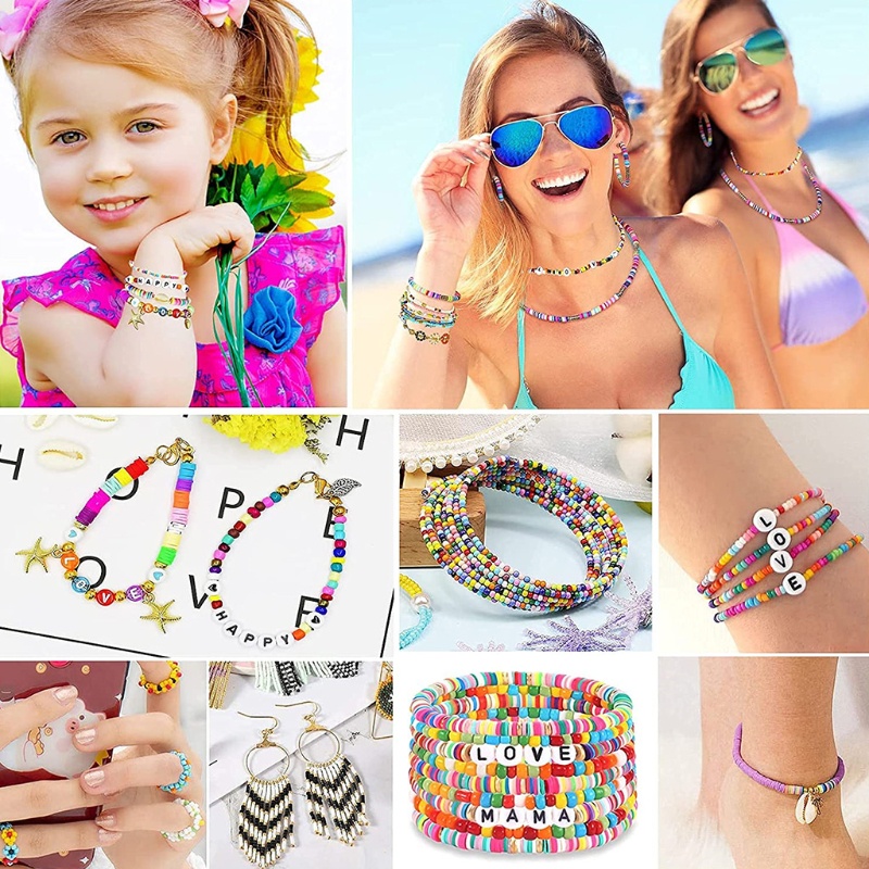 Hạt Xỏ Vòng Tròn In Chữ Làm Trang Sức Thủ Công