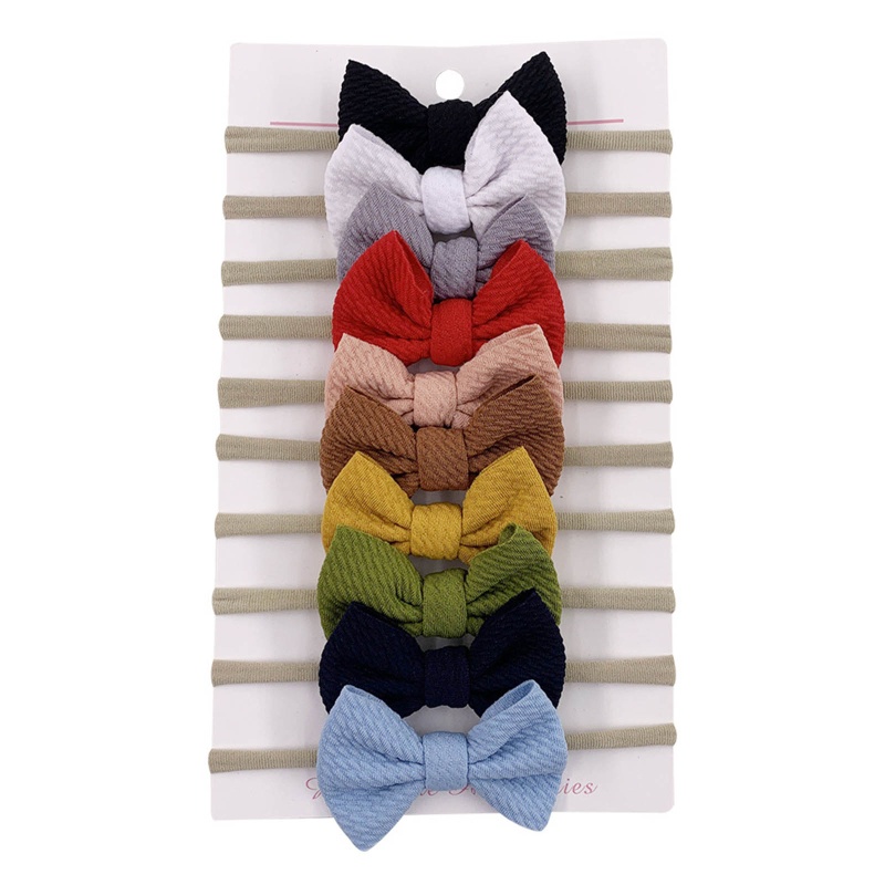 Set 5 Băng Đô Nơ Co Giãn Mềm Mại Thời Trang Cho Bé Gái