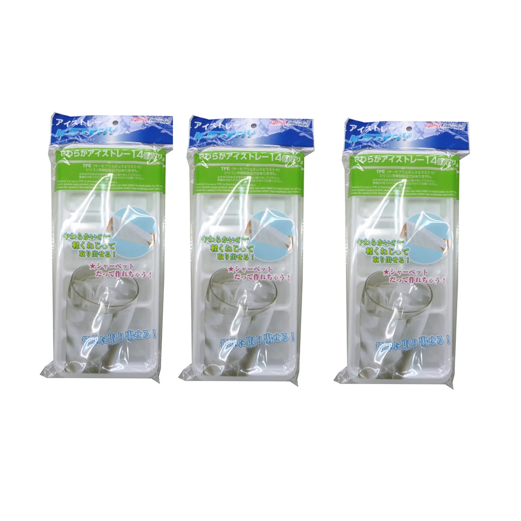 Daiso Khay Đá Mềm Soft Plastic Ice Tray 14 Cubes