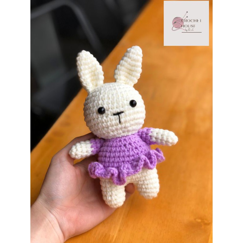 Thỏ len nhồi bông móc Amigurumi - gấu len, thú nhồi bông handmade xinh xắn