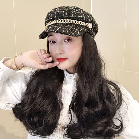 Nón giả tóc xoăn dài thời trang mùa đông