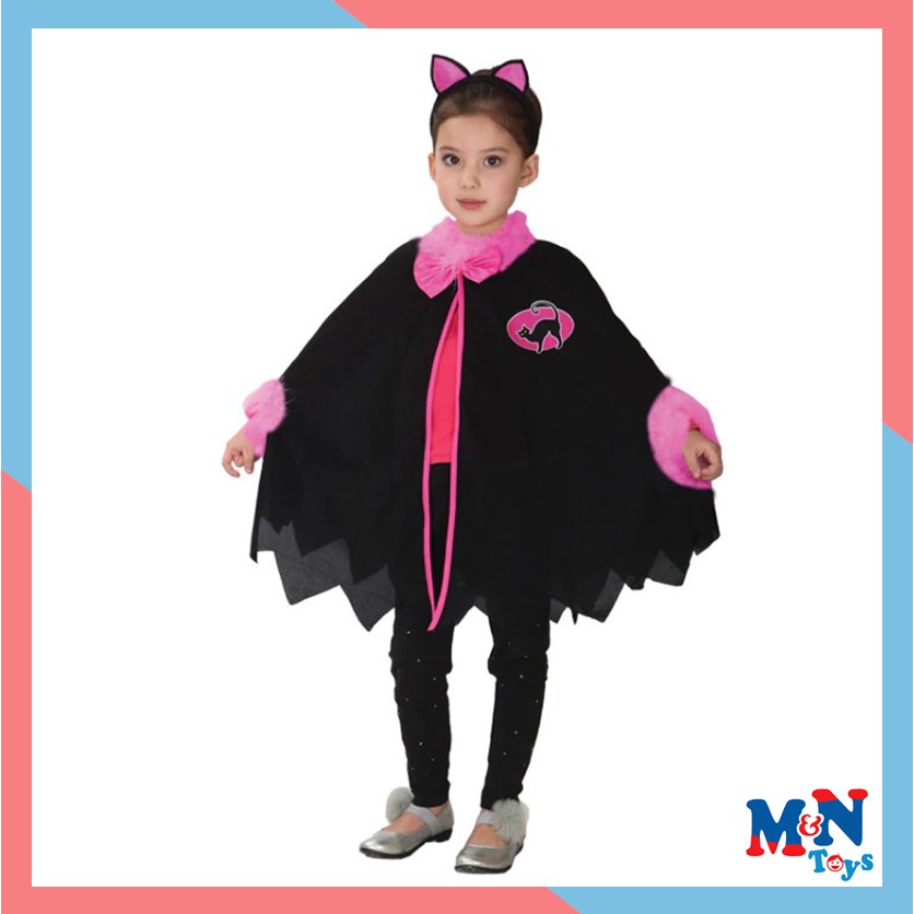 Bộ hóa trang Mèo đen viền hồng S-0032 cho bé chơi Halloween