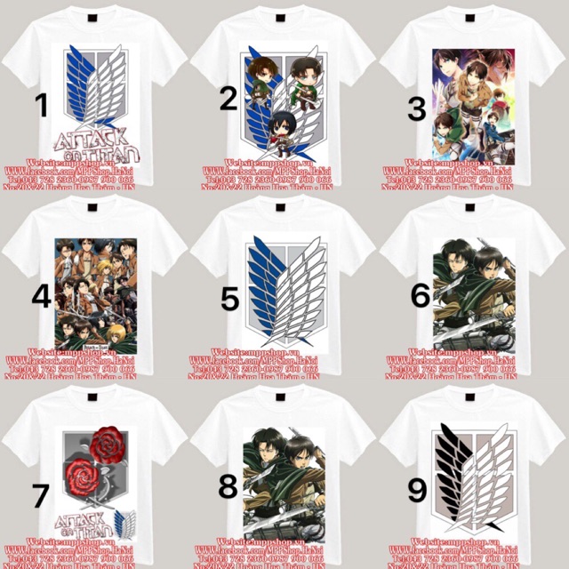 Áo anime attacktitan in trực tiếp vào vải