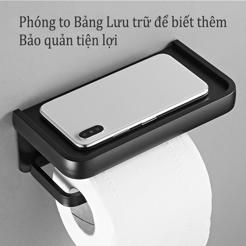 Giá treo cuộn giấy vệ sinh MEIDOO có ngăn giữ đồ dán tường tiện lợi