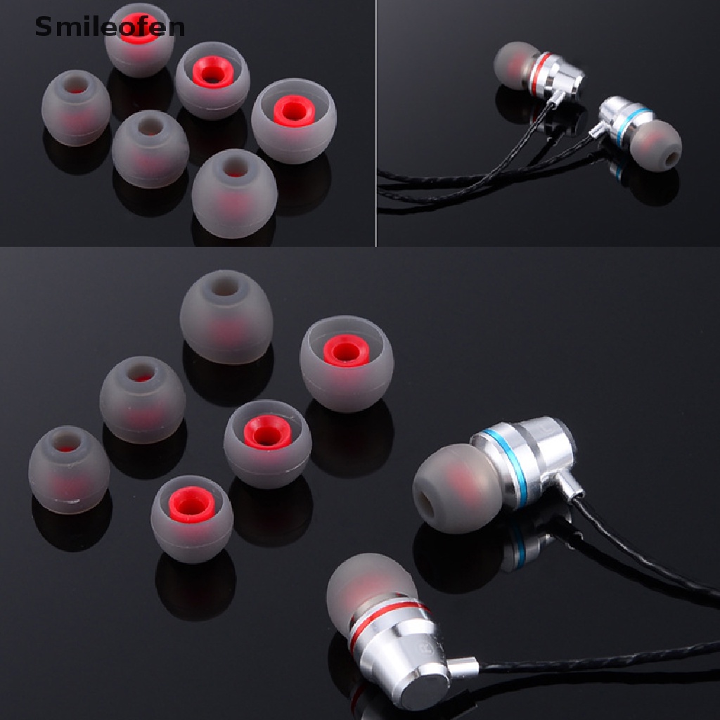 [Smileofen] Set 10 Nút Bịt Tai Nghe Cách Âm Bằng Silicone Size S M L