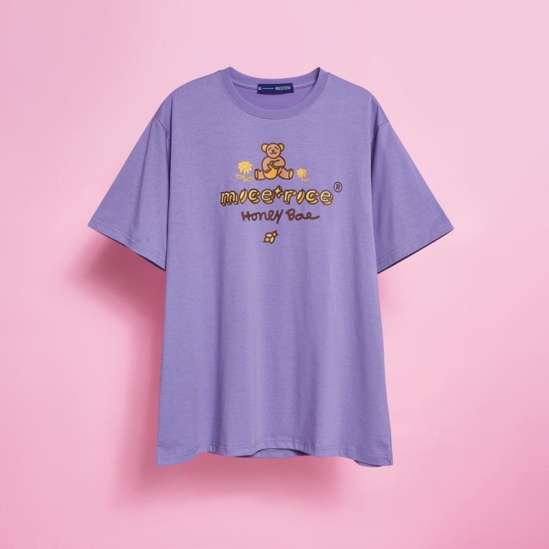 Áo thun Mice&amp;Rice Honey Bae cotton 2 chiều