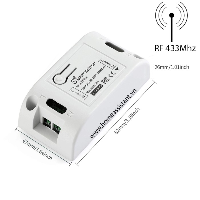 Công Tắc Điều Khiển Từ Xa Sóng RF 433Mhz RF01
