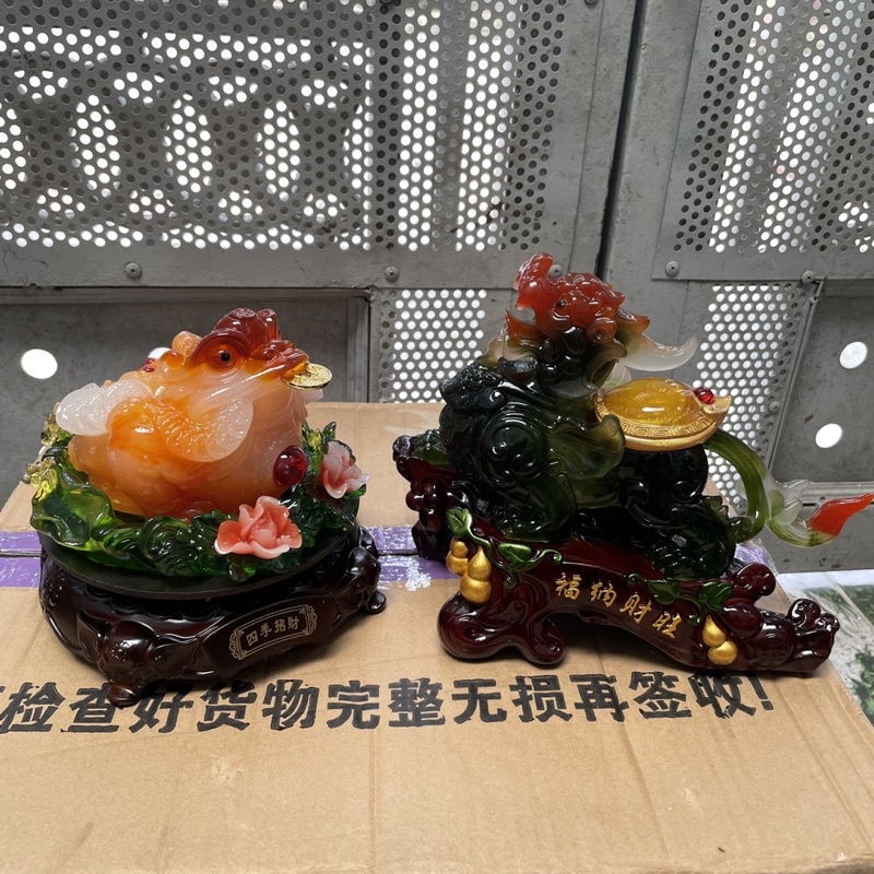 Tượng Thiềm Thừ  Hoa Sen Hoa Mẫu Đơn _ Tượng Phong Thủy Trang Trí _ Quà Tặng Tân Gia Khai Trương