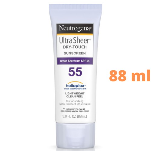 Kem chống nắng Neutrogena Ultra Sheer Dry Touch SPF 55 chính hãng nhẹ da khô thoáng chống nước chống trôi không gây mụn