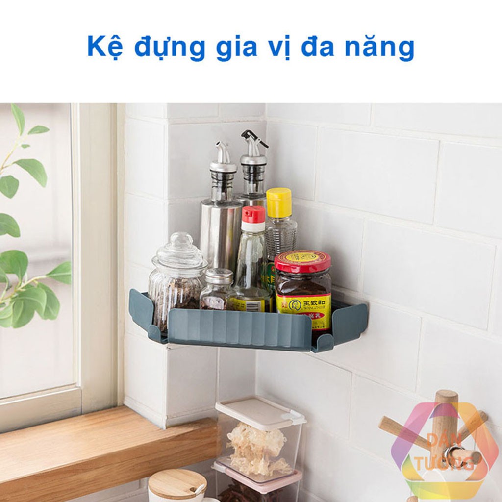 Kệ dán tường treo đồ đa năng GÓC tam giác CAO CẤP chịu lực 5kg MDT để mỹ phẩm , gia vị bếp , dầu gội sữa tắm - kg85.kg1