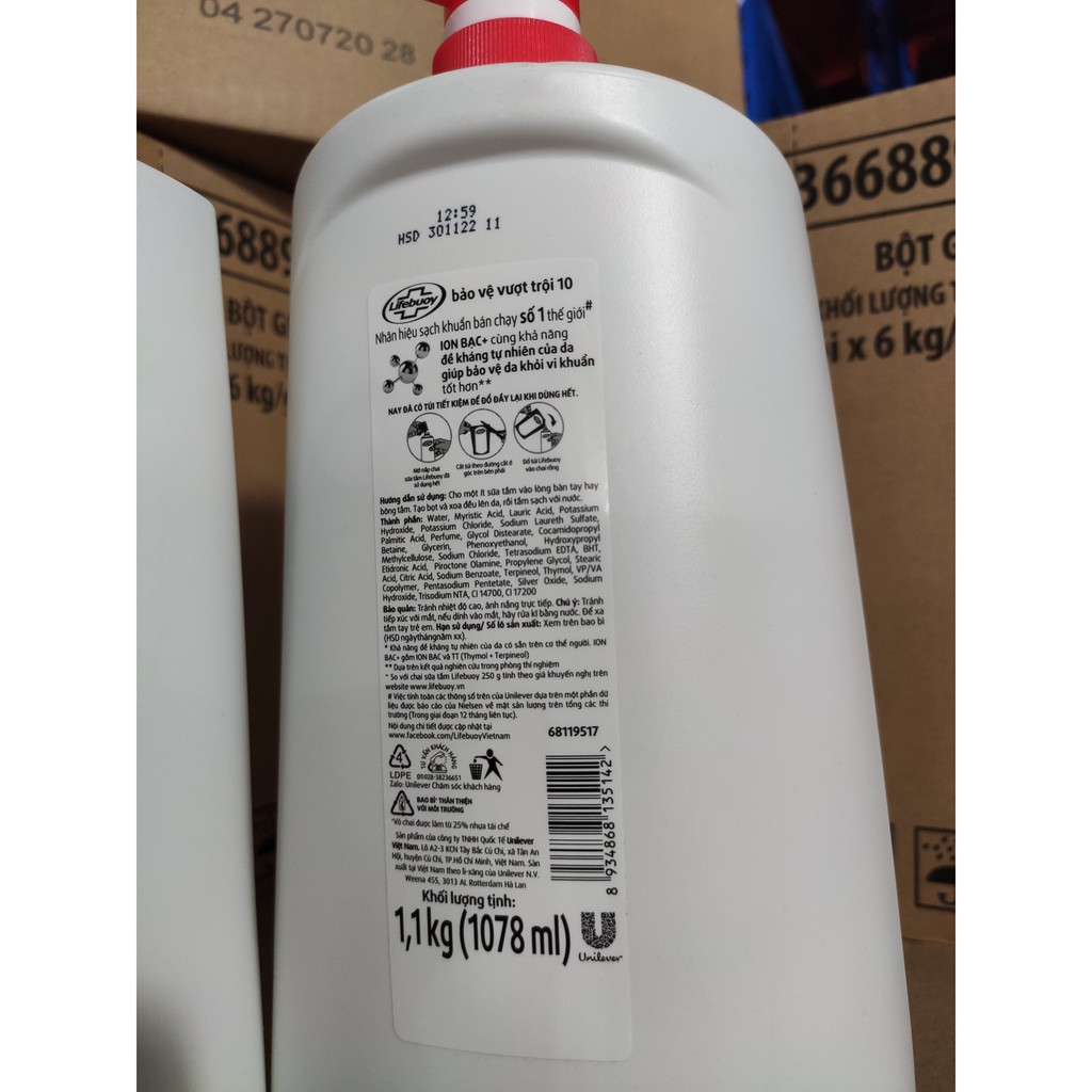 LIFEBUOY Sữa Tắm Bảo Vệ Vượt Trội ( Đỏ ) Chăm Sóc Da ( Xanh) 1.1 kg Chai lớn 1.1kg 1,1L 1,1 lít | BigBuy360 - bigbuy360.vn