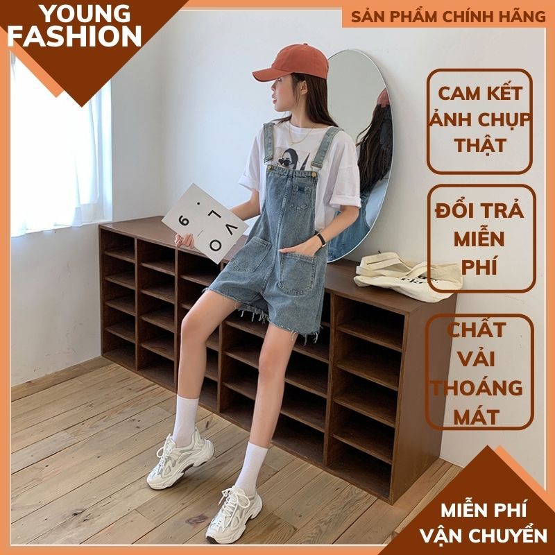 Quần yếm jeans lửng 🍀phối 2 túi ulzzang ,yếm đùi bò nữ ,HÓT TICHTOC thời trang 1989 ,quần sóc bò phong cách hàn quốc