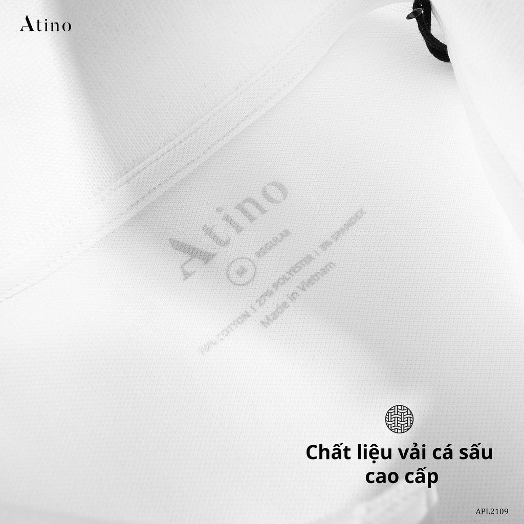 Áo Polo Nam ELEGANCE ATINO chữ nổi tinh tế vải cá sấu Cotton cao cấp thoáng mát chuẩn form PL2.3000