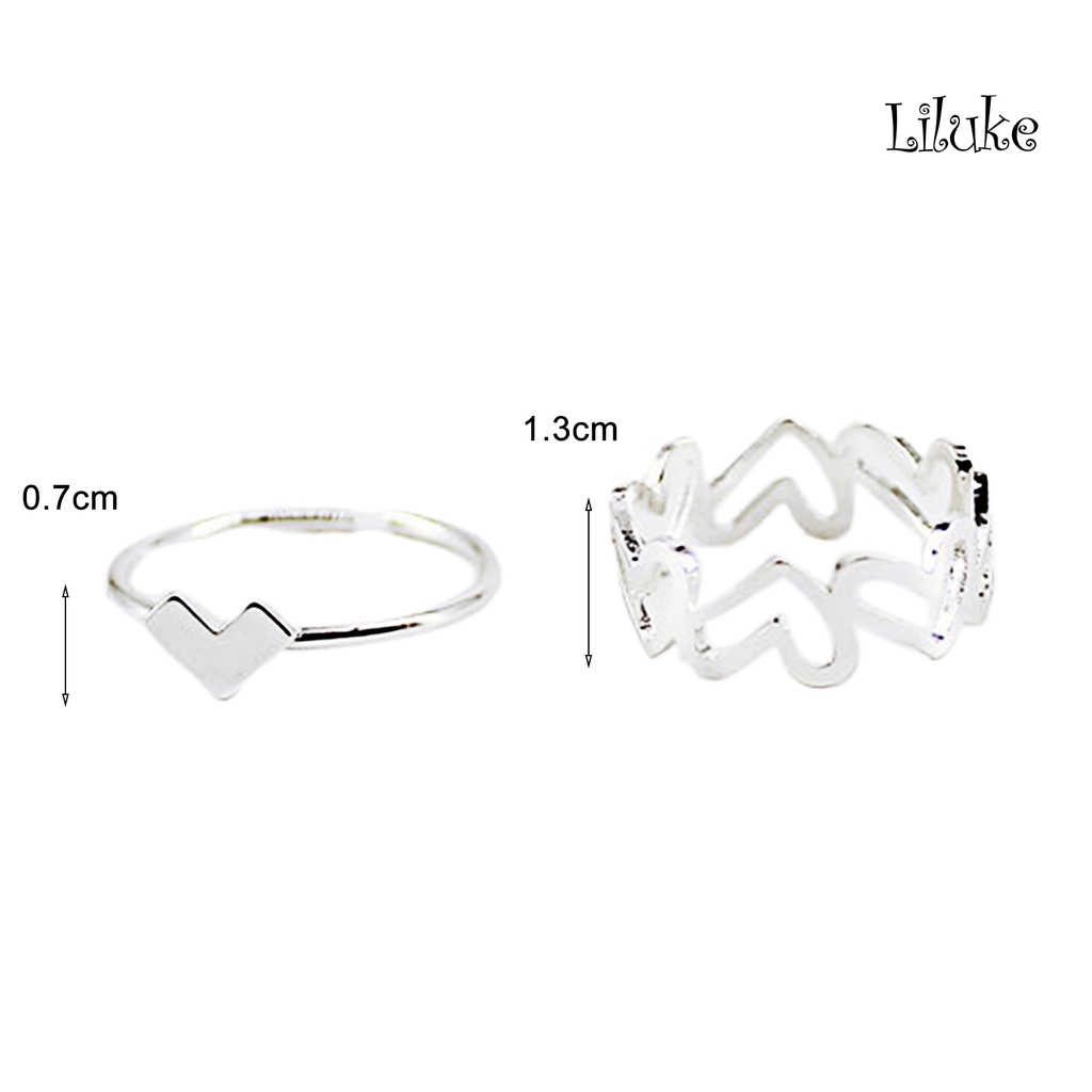 1 Cặp Nhẫn Đeo Khớp Ngón Tay Màu Trơn Lãng Mạn Cho Nữ