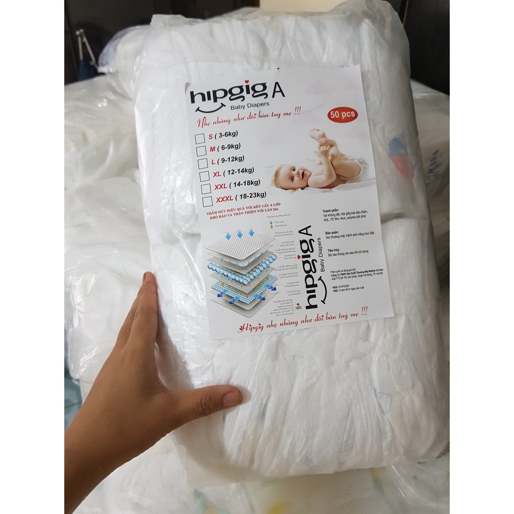 Bỉm Trần Nhật Tã Quần/Dán Hipgig M/100 L/100 Xl/100 Xxl/100 Xxxl/100