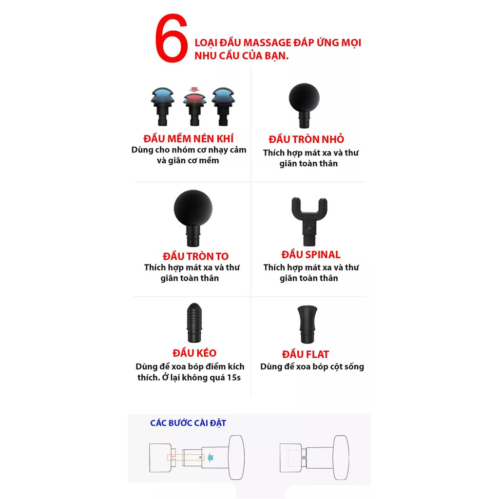 BOOSTER LIGHTSABER Máy massage cầm tay, giãn cơ giúp bạn giảm đau cơ, massa thư giãn toàn thân  4 chế độ, 5 tốc độ massa