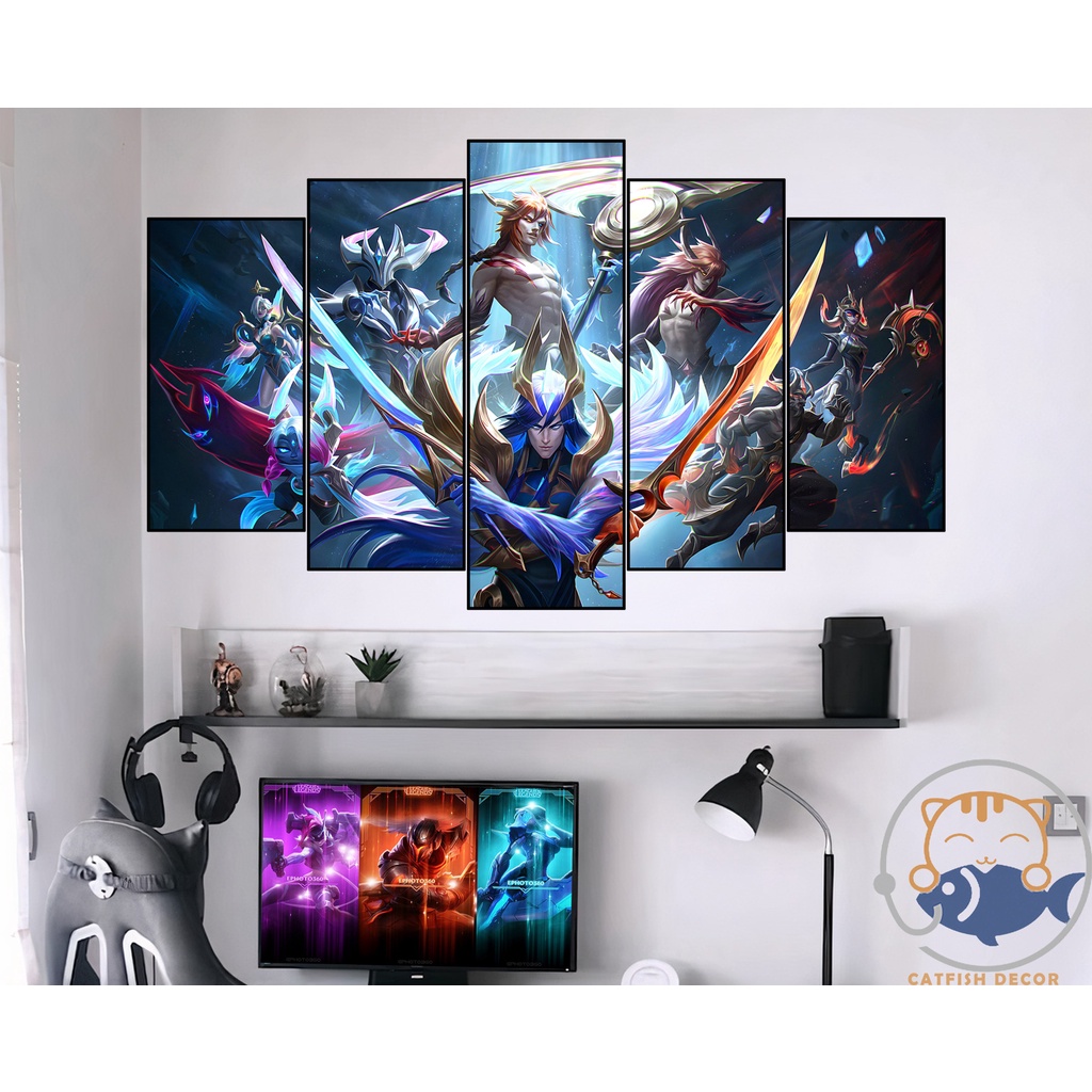 TRANH TREO TƯỜNG Canvas có khung - Yasuo/ Yone/ Asher/ Ahri/ LOL