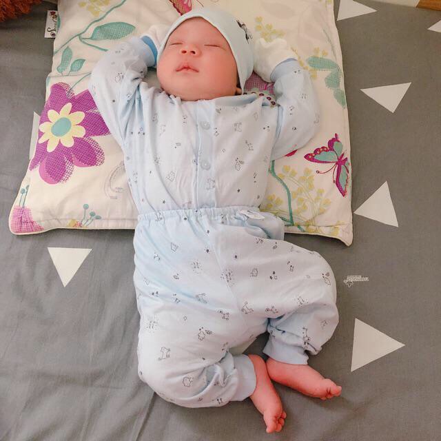 [ẢNH THẬT] Bộ sơ sinh Miomio cài giữa mềm mịn cho bé