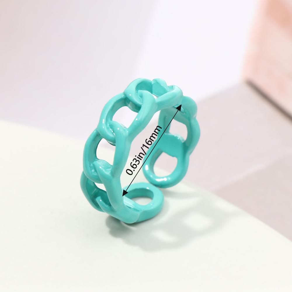 Osier1 Nhẫn Nhựa Acrylic Phối Dây Xích Phong Cách Punk