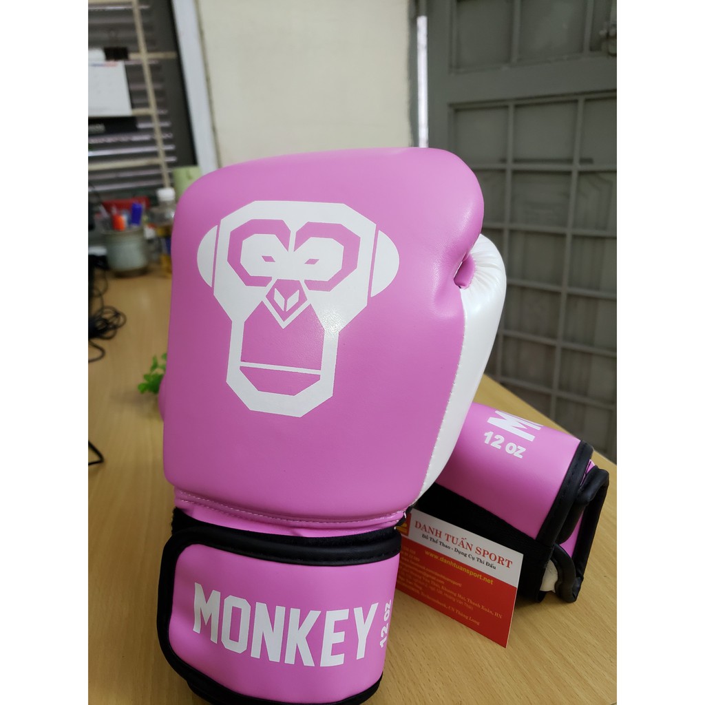 [Hình Monkey Trẻ Trung] Găng Tay Boxing, Bao Tay Đấm Bốc Monkey chất da đẹp, phom chuẩn, In hình cực Cute