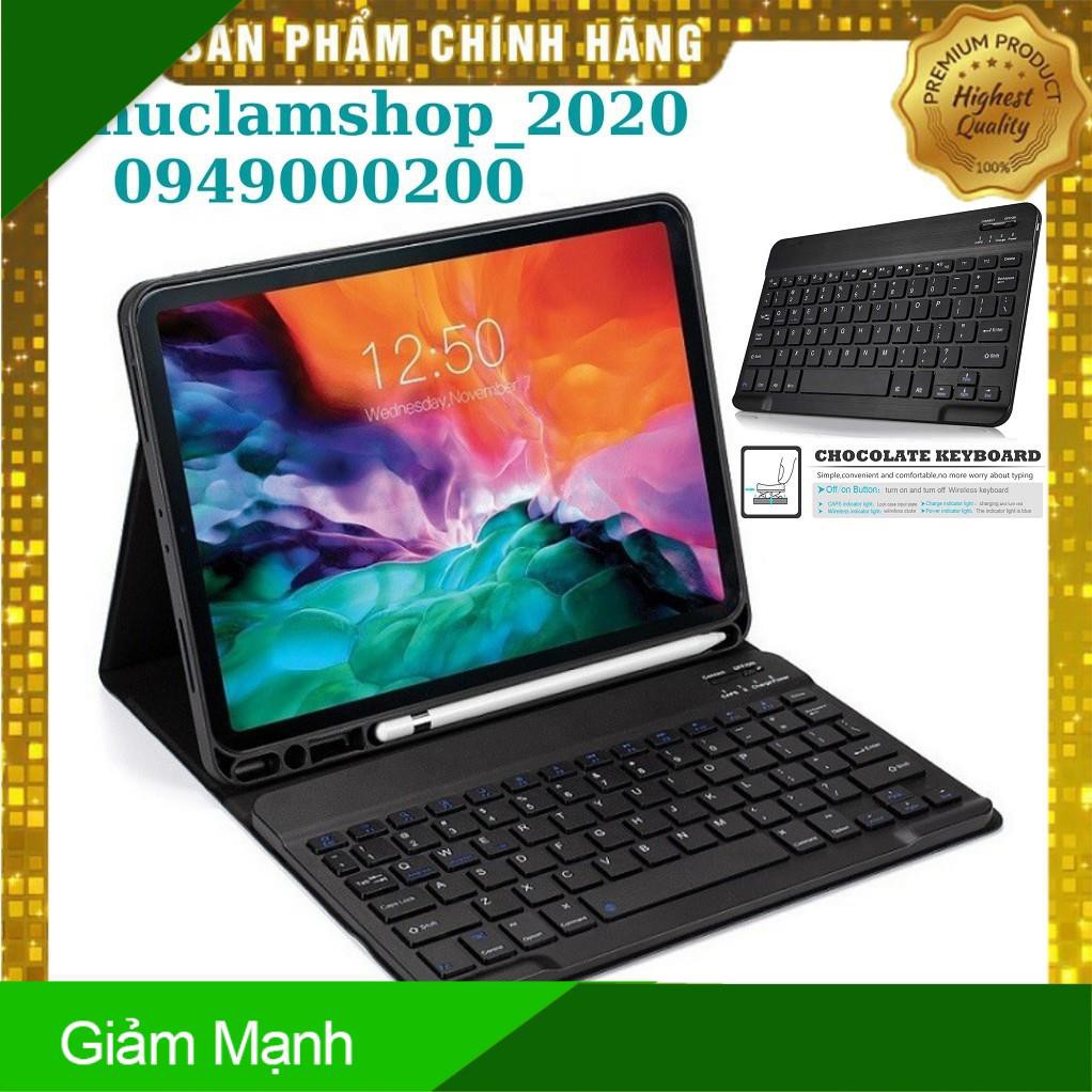 Bao da kèm bàn phím Bluetooth cho iPad Pro 11.0 inch 2018/2020/10.5/10.2/Gen 7/8/9.7/Air/Mini 1/2/3/4/5 có
