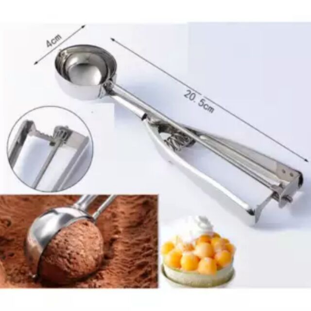 Múc kem 4 cm inox múc trái cây làm bingsu tiện dụng