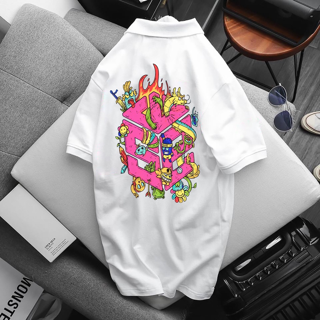 Áo Polo SWE, Full Size Nam Nữ, chất Thun Cá Sấu Poly Thái, áo có cổ trắng, đen, cổ trụ Unisex. kkimshop