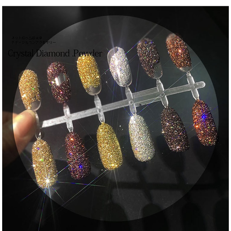 Nhũ rắc nail kim cương tinh thể thủy tinh , hũ nhũ rắc móng cát 3D kim tuyến crystal diamond