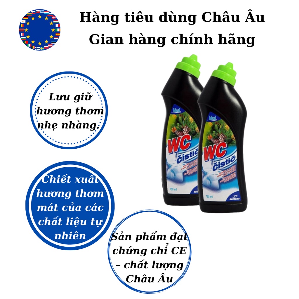 Dung Dịch vệ sinh bồn cầu Cit 2in1 diệt khuẩn, hương thơm mát, nội địa của Châu Âu