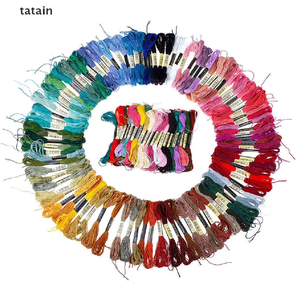 [TAT] 100pcs Multi Colors Cross Stitch Cotton Embroidery Thread Floss Sewing Skeins CVX