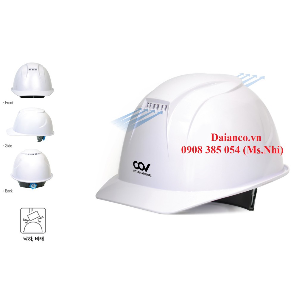Mũ bảo hộ có lỗ thoáng khí và mút xốp chống va đập COV- Hình thật