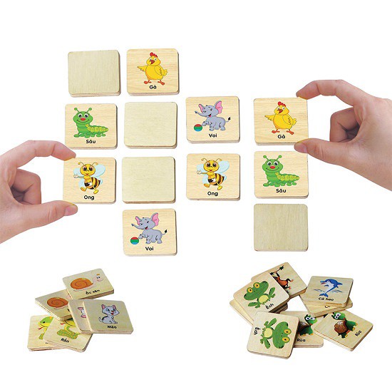 Bộ thẻ học thông mình tìm hình con vật giống nhau Winwintoys