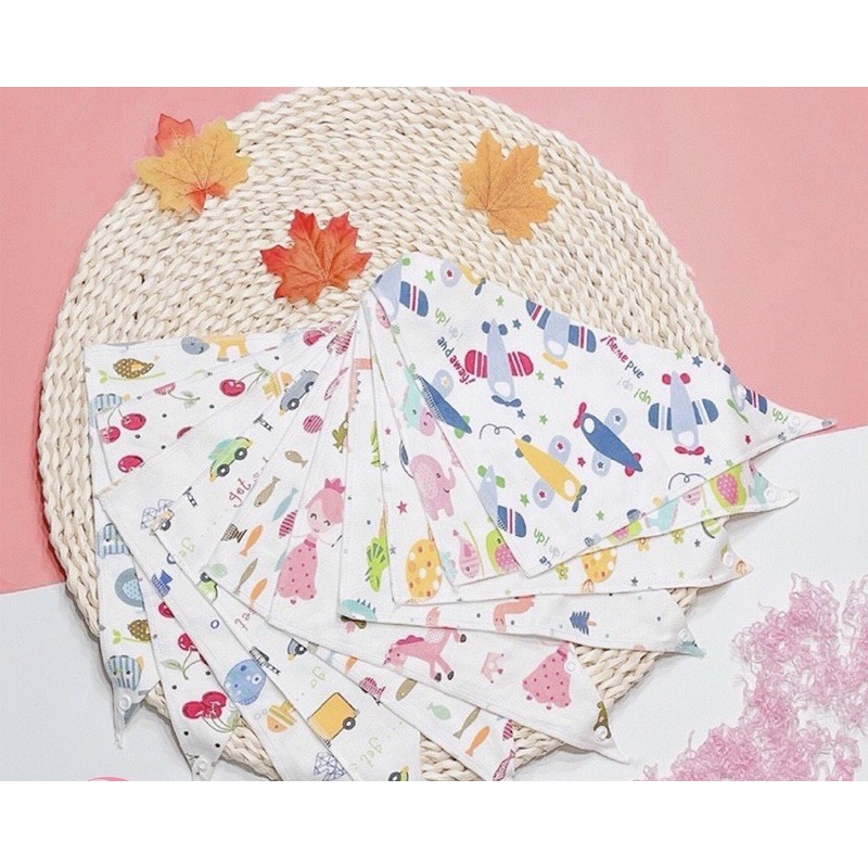 [RẺ VÔ ĐỊCH] SET 10 YẾM COTTON LOẠI ĐẸP CHO BÉ TRAI-BÉ GÁI HOẠ TIẾT ĐẸP