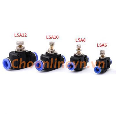 Van tiết lưu/ Van điều chỉnh lưu lượng nước, khí nén dùng cho ống 6,8,10,12 li