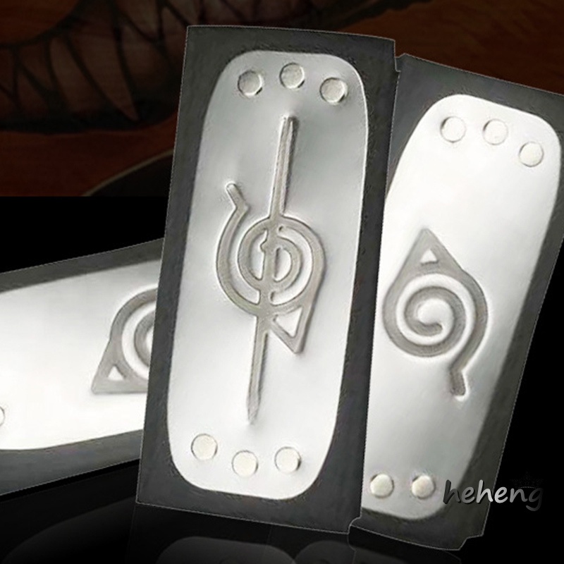 Băng Đô Hóa Trang Ninja Với Logo Làng Lá Mạ Kim Loại Dạ Quang