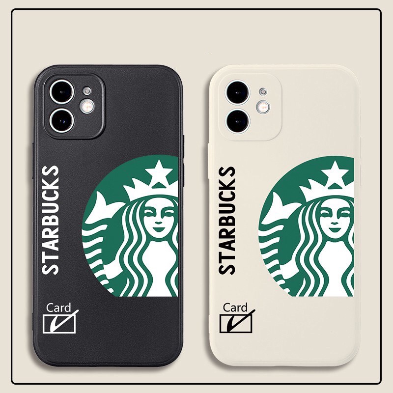 Ốp lưng iphone hình Starbucks dẻo chống sốc Viền Vuông S01 bảo vệ camera 7plus/8plus/x/xs/xsmax/11/12/13/pro/promax