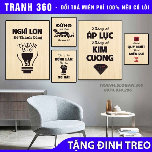 Tranh tạo động lực slogan văn phòng canvas nhiều mẫu có khung composite siêu bền nhiều mẫu mã kích thước có bảo hành