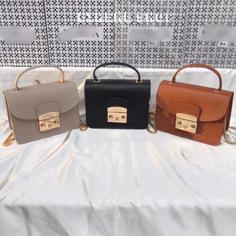 Túi xách nữ Phơ La có quai xách và dây đeo chéo tháo dời sz 18 khoá bấm