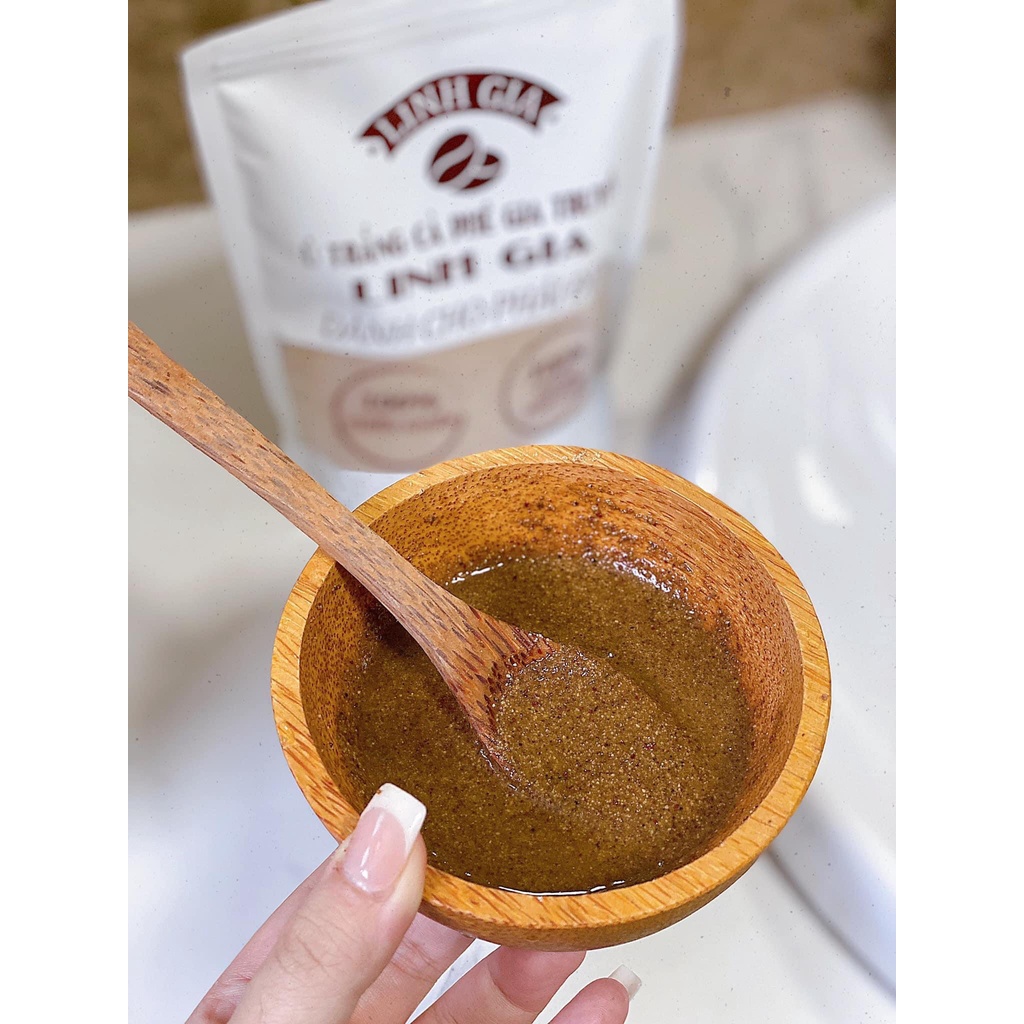 Ủ trắng Cafe tẩy tế bào chết gia truyền Linh Gia 100% thiên nhiên Face & Body – 350gr