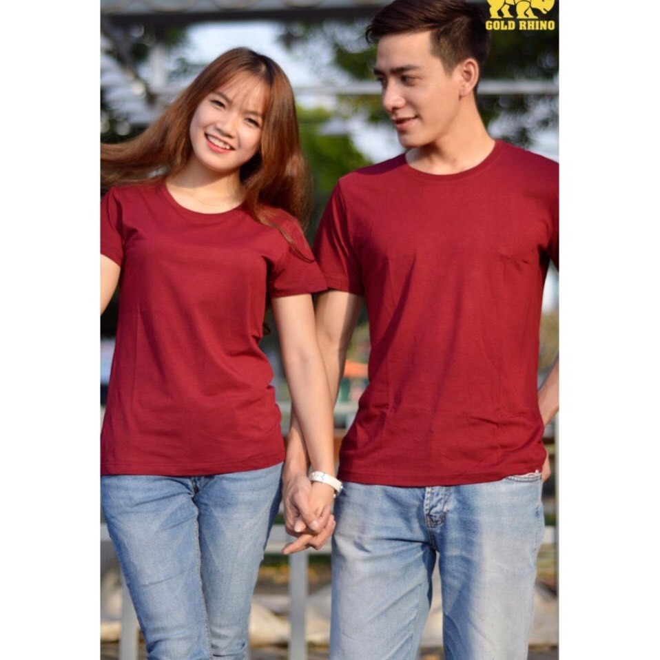 ÁO THUN TRƠN CỔ TRÒN MÀU ĐỎ TƯƠI TAY NGẮN NAM NỮ ( CÓ CẢ SIZE EM BÉ ) S46-9