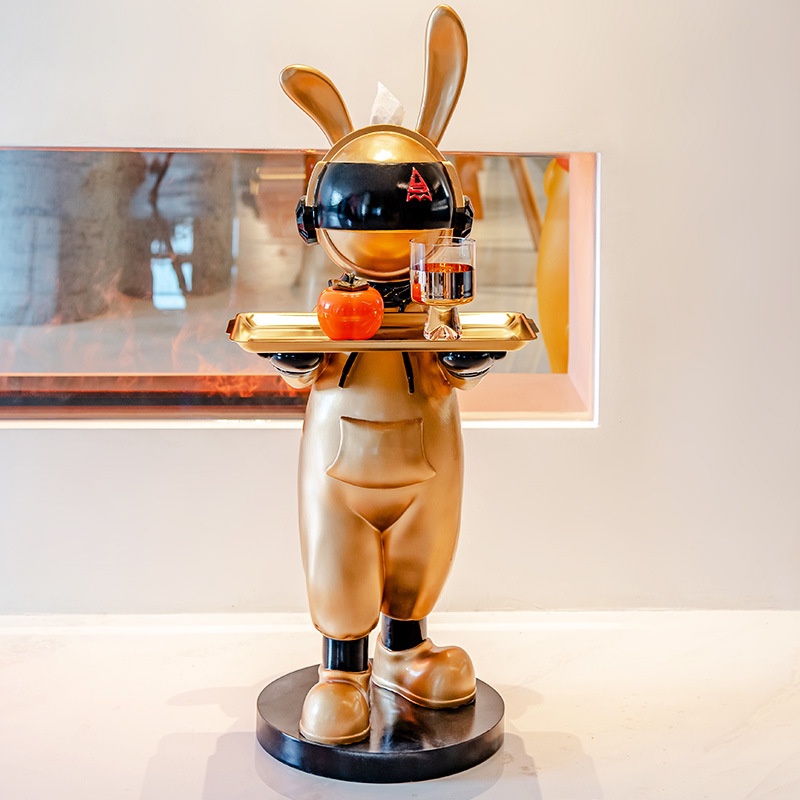 Tượng bearbrick gấu đỡ khay, gấu bồi bàn trang trí sang trọng và thời thượng