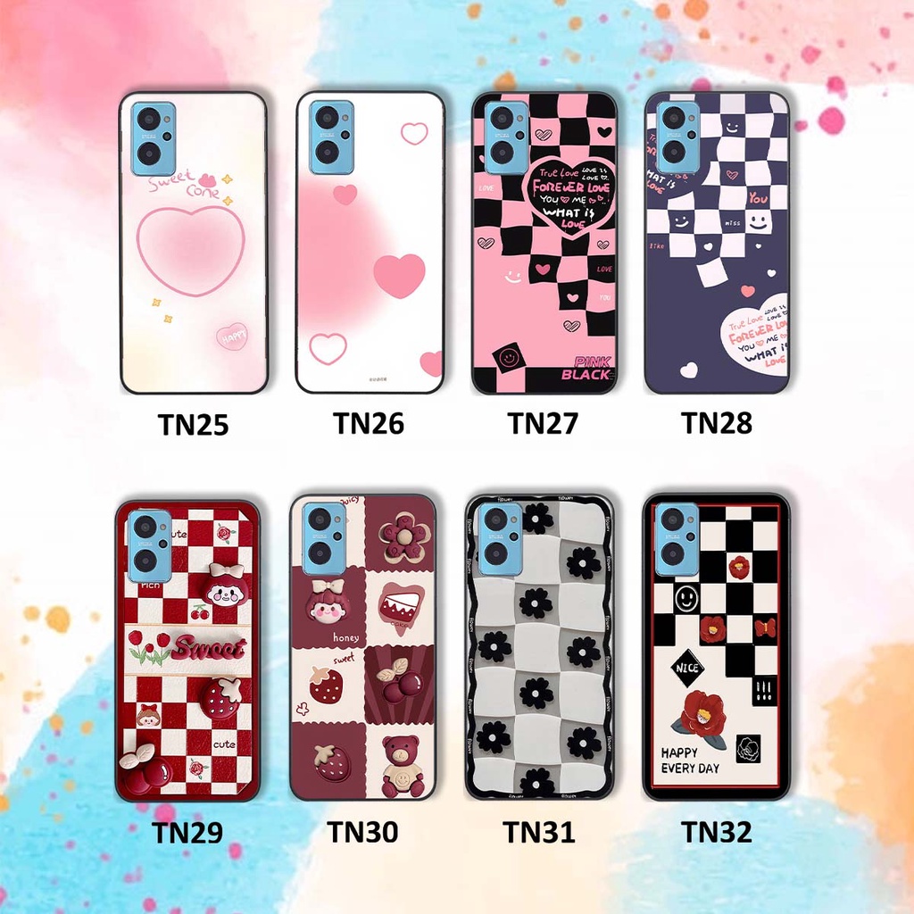 Ốp Realme 9i in hình trái tim, caro kẹo ngọt đầy cá tính siêu đẹp siêu chất