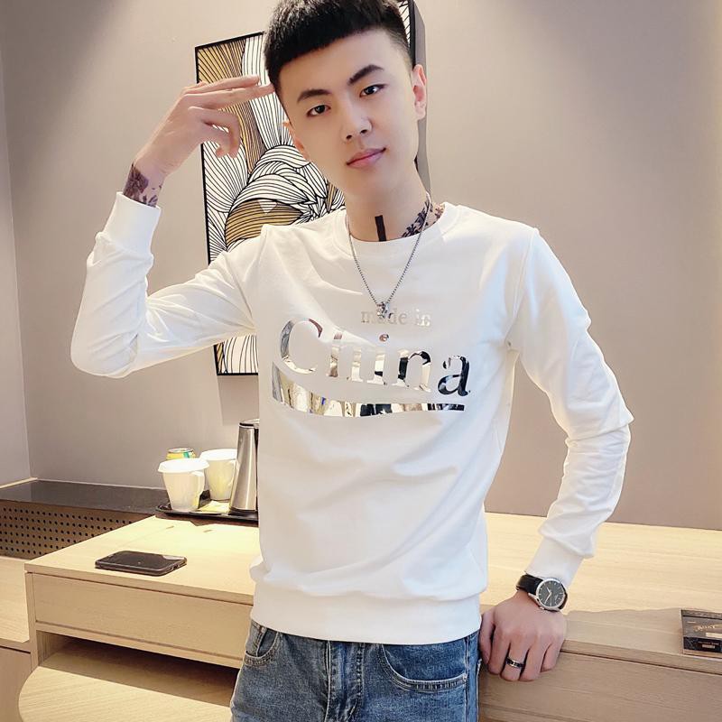 Áo len cổ tròn nam mùa xuân và mùa thu năm 2021 xu hướng mới Quần áo mùa thu nam dài tay mỏng đa năng rộng rãi và linh h